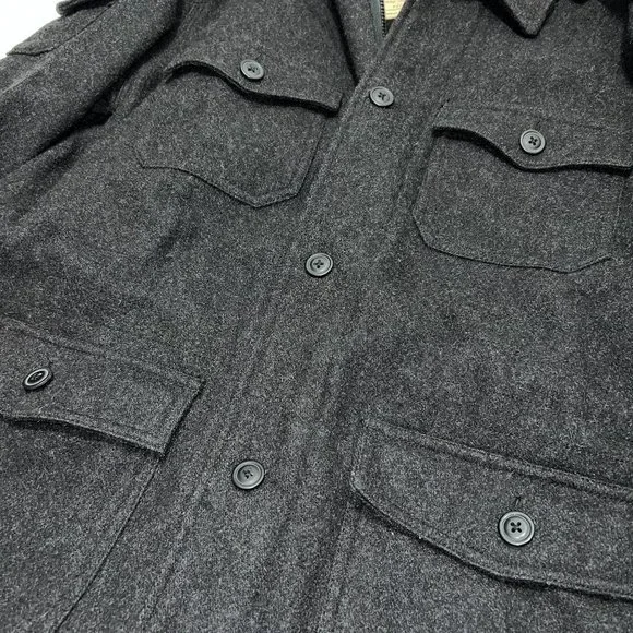 Old Navy Wool Field Coat 7 Pocket Black Small - Picture 5 of 13